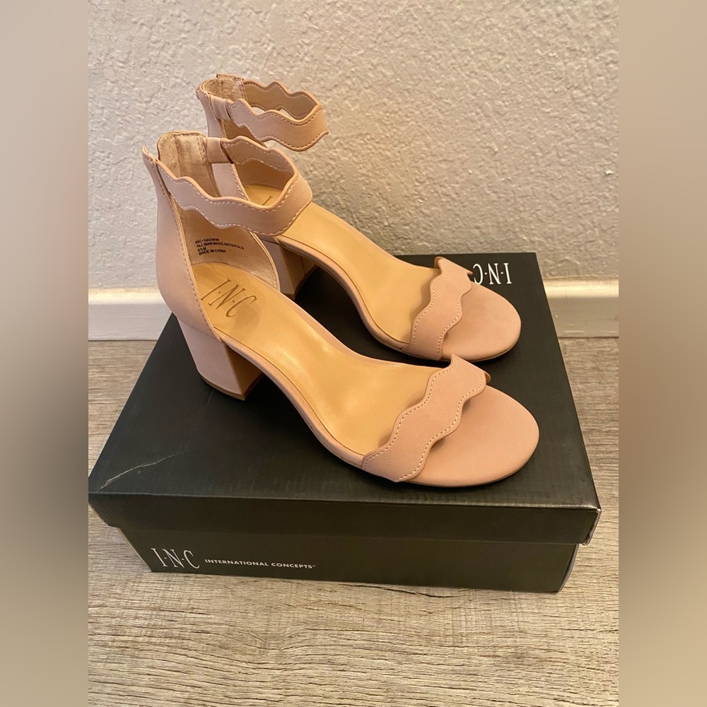 INC International Concepts Pink Block Heel Sandals